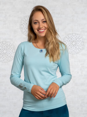 Langarm-Shirt Chakra-Flower - blue breeze