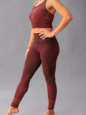 Yoga-Leggings Shakti - henna-rot