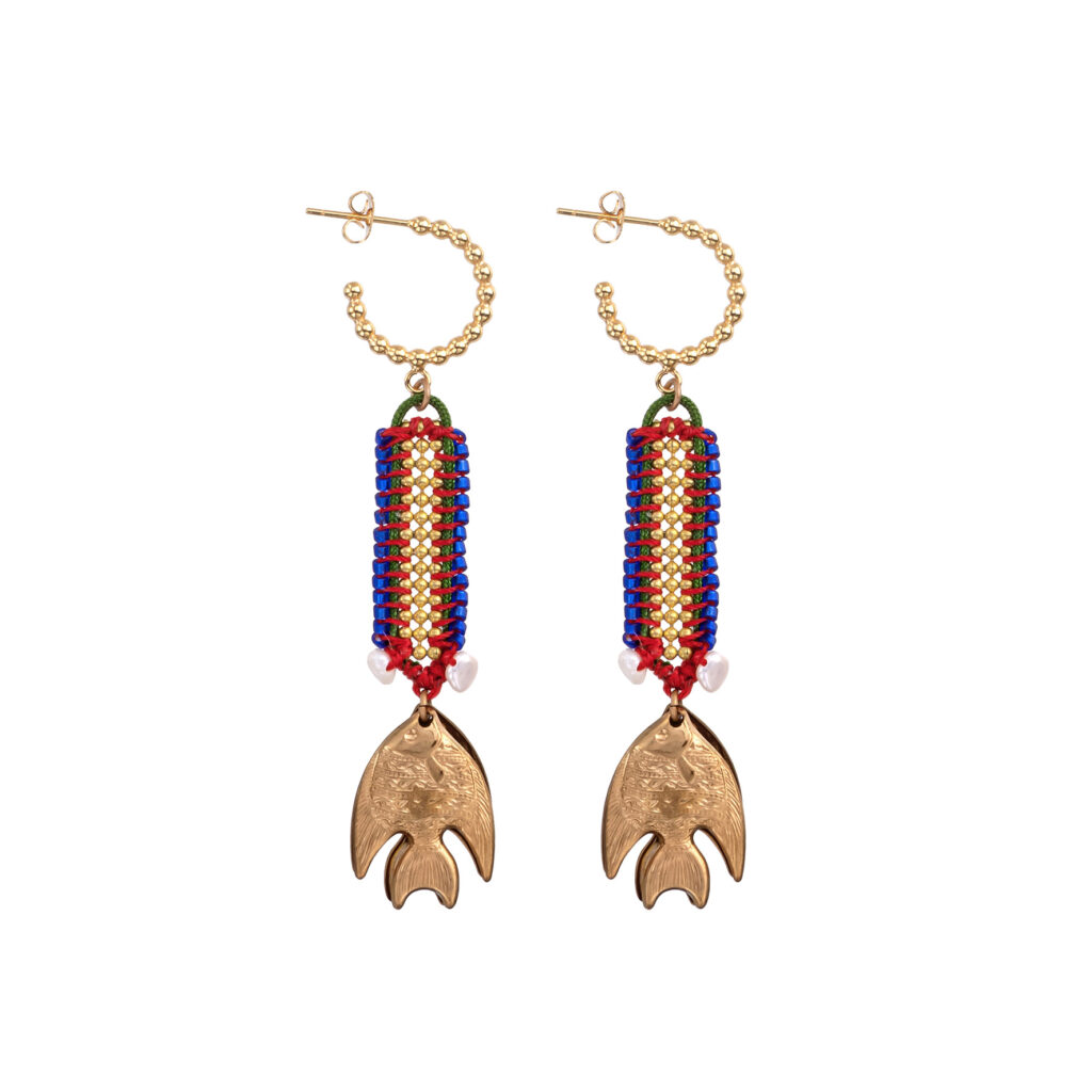 Ohrschmuck Ayala Bar Gold mit einem Fisch